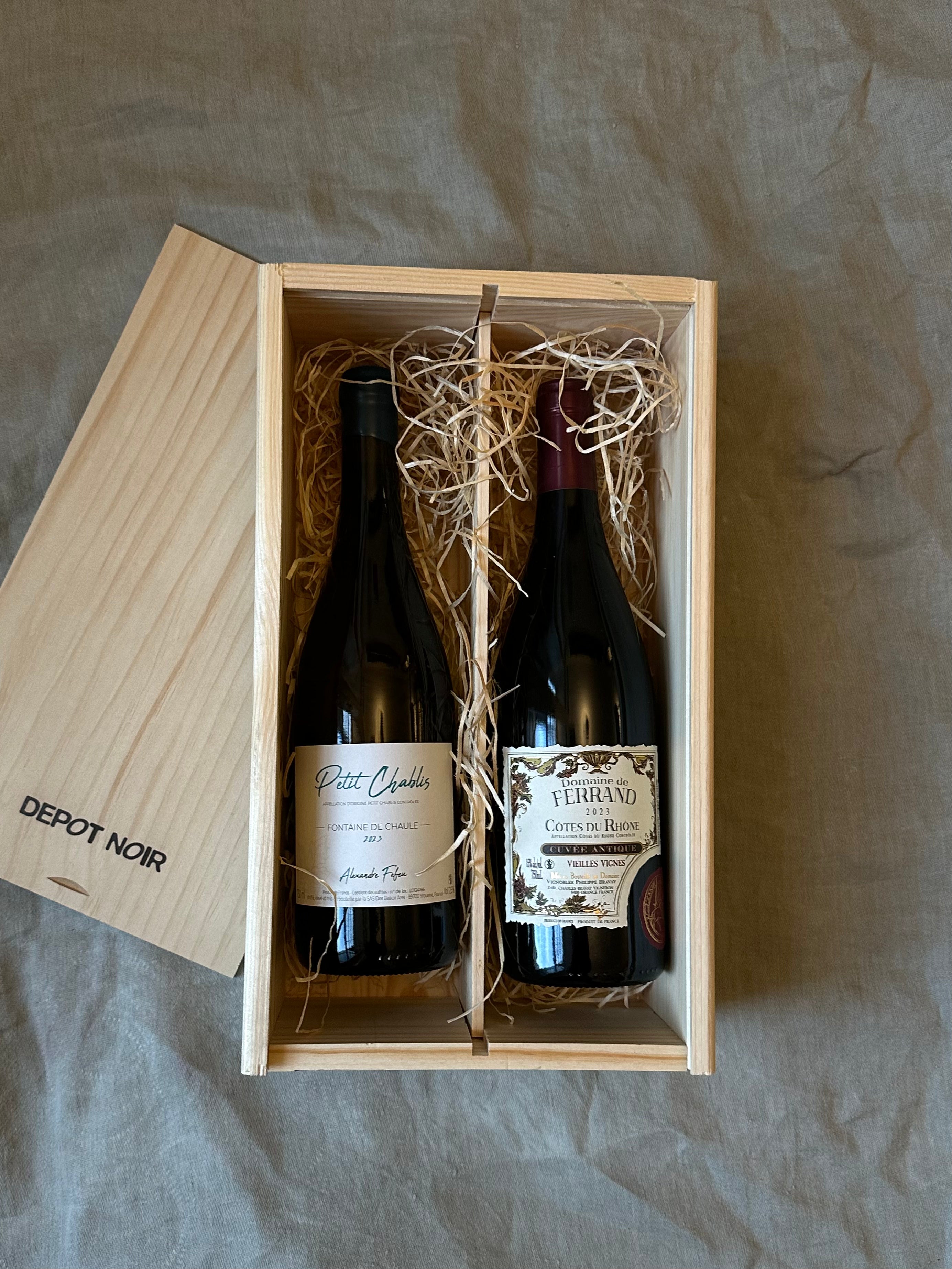 Kerstkist - 2 vaks met flessen